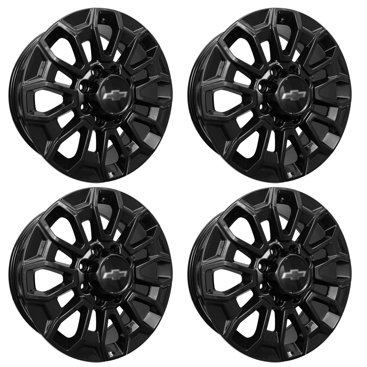 22X8.5 Gloss Black Wheels - Fits Chevrolet Rims 2500 3500  Silverado HD