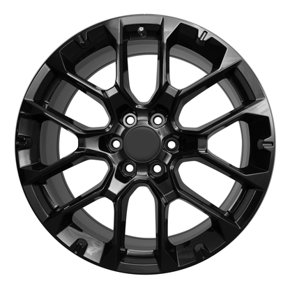 22X9.0 Gloss Black - Fits Chevrolete Silverado 1500,  Tahoe, Suburban, Avalanche, Express Van 1500 GMC Sierra K1500, Safari, Savanna Van, Yukon, Denali Cadillac Escalade