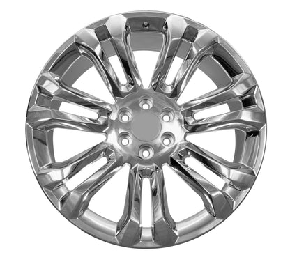 22x9.0 Chrome - Fits Chevrolete Silverado 1500,  Tahoe, Suburban, Avalanche, Express Van 1500 GMC Sierra K1500, Safari, Savanna Van, Yukon, Denali Cadillac Escalade