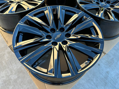 22X9.0 Gloss Black - Fits Chevrolete Silverado 1500,  Tahoe, Suburban, Avalanche, Express Van 1500 GMC Sierra K1500, Safari, Savanna Van, Yukon, Denali Cadillac Escalade