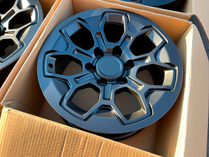 17X8.0 Matte Black Pro Wheels - Fits Toyota TRD Tacoma, 4Runner, FJ Cruiser, Sequoia, Tundra, Lexus LX600/GX550
