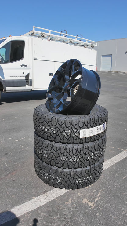 24x10 Gloss black - Fits Chevrolete Silverado 1500,  Tahoe, Suburban, Avalanche, Express Van 1500 GMC Sierra K1500, Safari, Savanna Van, Yukon, Denali Cadillac Escalade